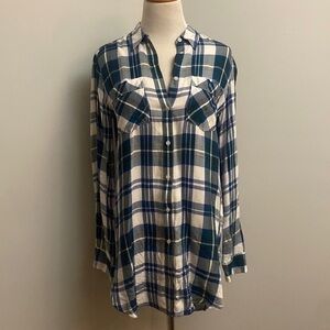 Express Plaid Long Button Down